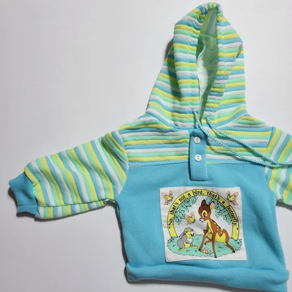 Vintage Disney Babies Bambi Collection Striped Fleece Set CATTON BROS 0-6 Months